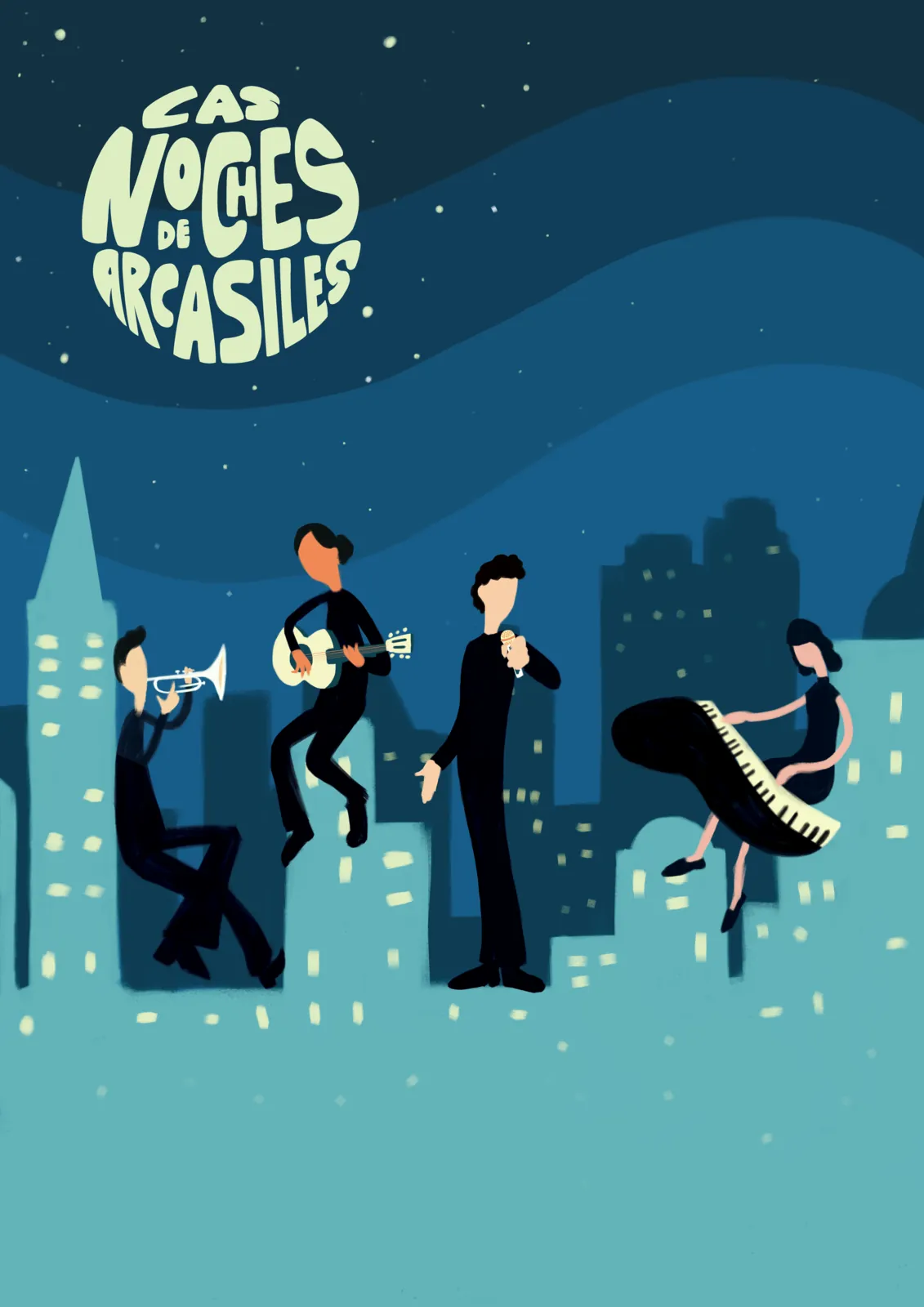 Illustrated poster for Las Noches de Arcasiles