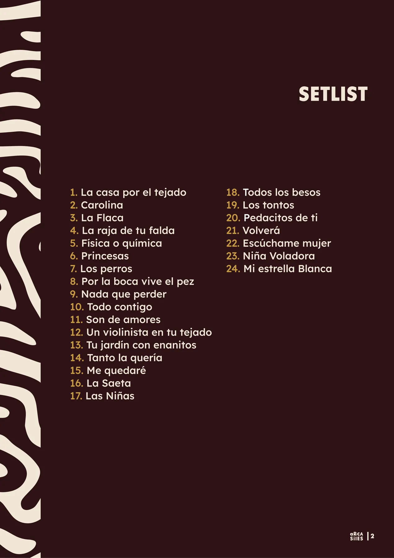La Sobremesa · Repertorio · página 3
